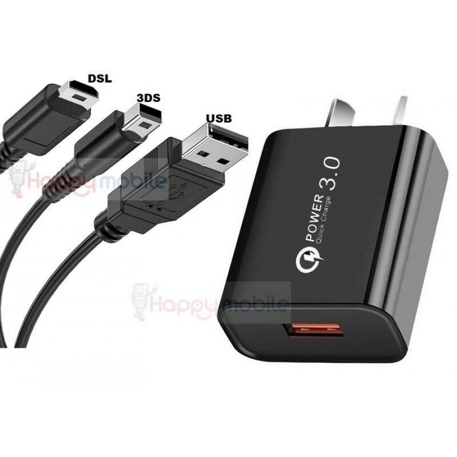 2 en 1 chargeur USB pour Nintendo DS Lite, DSi, 3DS, DSi XL, 3DS